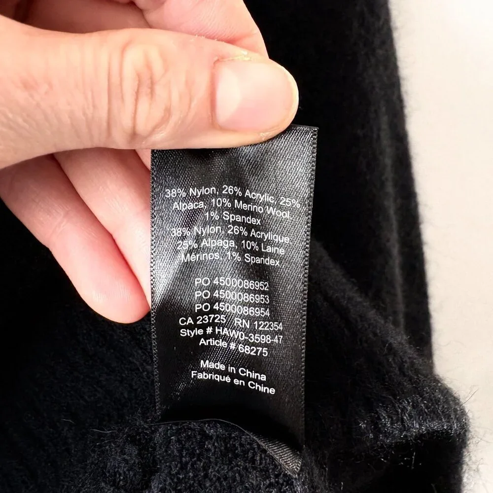 Aritzia Babaton The Group Adichie  Oversized Turtleneck Sweater Black Medium - Picture 8 of 8